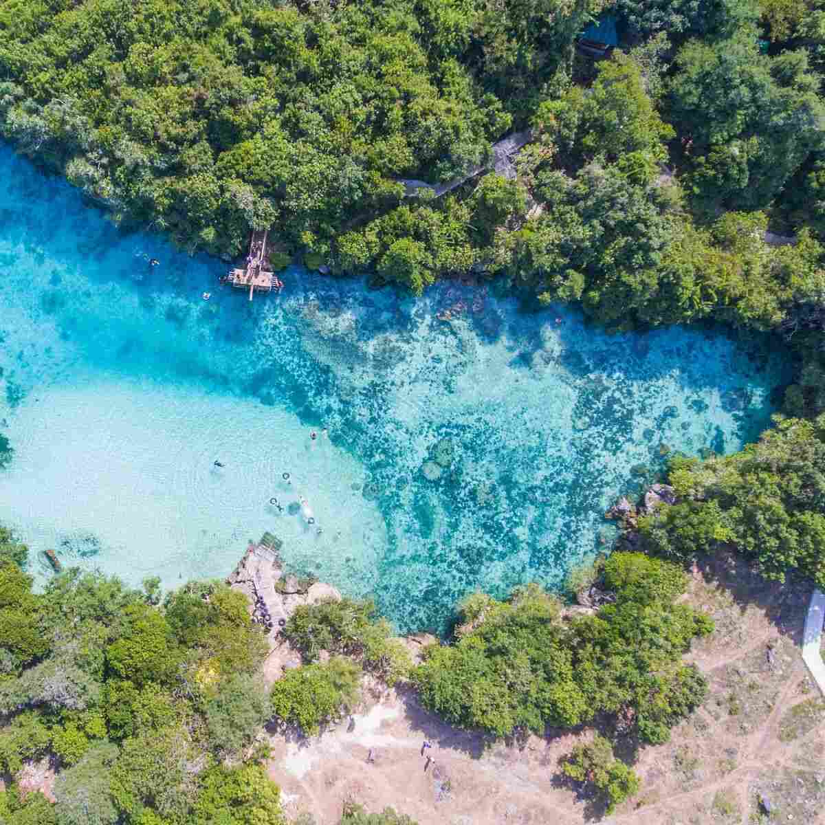 Weekuri Lagoon and the coast seen from above